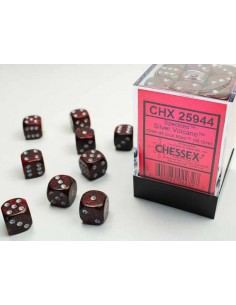 Chessex Speckled 12mm d6 Dice Blocks with Pips (36 Dados) - Silver Volcano