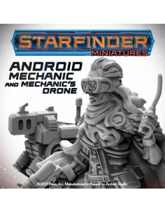 Starfinder Miniatures - Android Mechanic (with Mechanic's Drone)