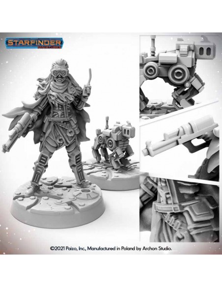 Starfinder Miniatures: Android Mechanic (with Mechanic's Drone)