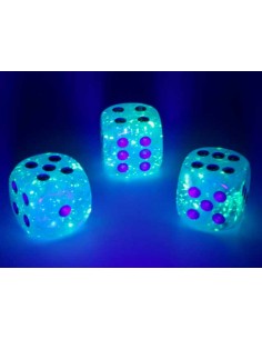 Chessex 16mm d6 Dice Blocks (12 Dice) - Luminary Sky/silver 2