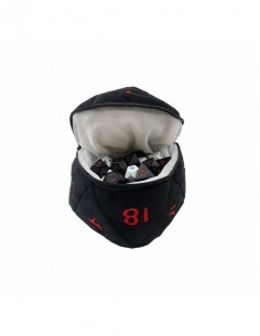 Ultra Pro - Bolsa para dados D20 Plush Dice Bag: Black/Red