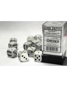 Chessex 16mm d6 with pips Dice Blocks (12 Dice) - Speckled Arctic Camo