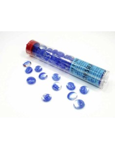 Chessex Gaming Glass Stones in Tube - Catseye Dark Blue