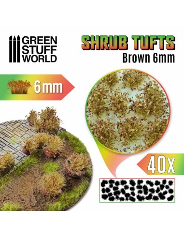 Green Stuff World - Matas Arbustos - Autoadhesivas - 6mm - MARRON
