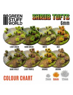 Green Stuff World - Matas Arbustos - Autoadhesivas - 6mm - NARANJA 2