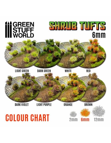 Green Stuff World - Shrubs TUFTS - 6mm self-adhesive - DARK VIOLET