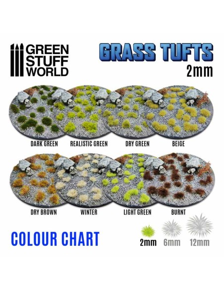 Green Stuff World - Grass TUFTS - 2mm self-adhesive - Burnt