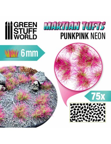 Green Stuff World - Martian Fluor Tufts - 6mm self-adhesive - PUNKPINK NEON