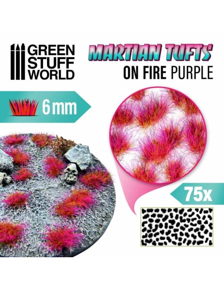 Green Stuff World - Matas Cesped Alien - Autoadhesivas - 6mm - ON FIRE PURPLE