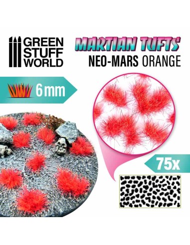 Green Stuff World - Matas Cesped Alien - Autoadhesivas - 6mm - NEO-MARS ORANGE