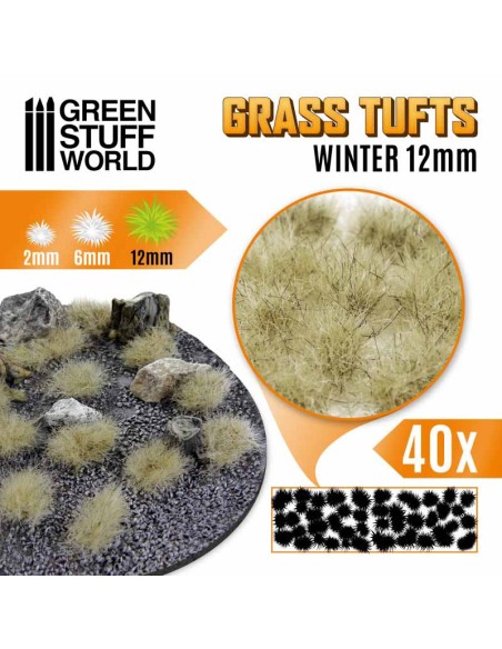 Green Stuff World - Grass TUFTS - 12mm self-adhesive - WINTER