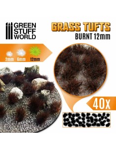 Green Stuff World - Grass TUFTS - 12mm self-adhesive - BURNT