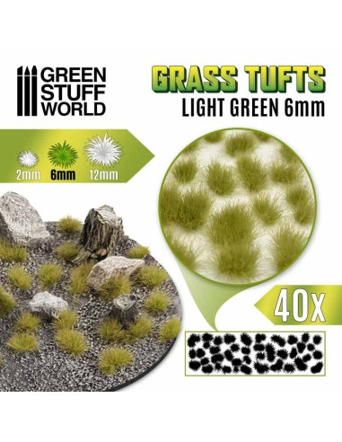 Green Stuff World - Grass TUFTS - 6mm self-adhesive - LIGHT GREEN