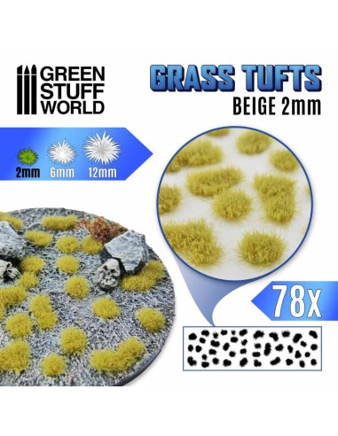 Green Stuff World - Matas Cesped - Autoadhesivas - 2mm - BEIGE