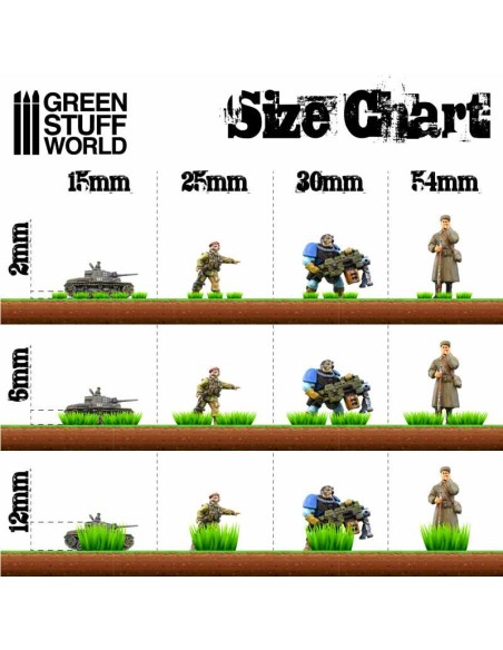 Green Stuff World - Grass TUFTS - 12mm self-adhesive - REALISTIC GREEN