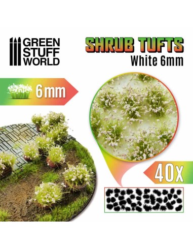 Green Stuff World - Matas Arbustos - Autoadhesivas - 6mm - BLANCO