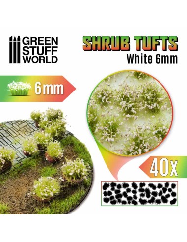 Green Stuff World - Shrubs TUFTS - 6mm self-adhesive - WHITE