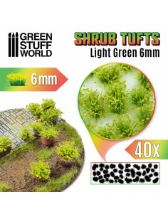 Green Stuff World - Shrubs TUFTS - 6mm self-adhesive - LIGHT GREEN