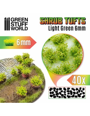Green Stuff World - Matas Arbustos - Autoadhesivas - 6mm - VERDE CLARO