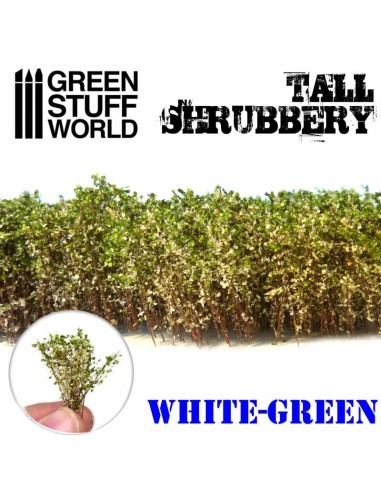 Green Stuff World - Tall Shrubbery - White Green