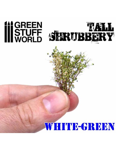 Green Stuff World - Tall Shrubbery - White Green