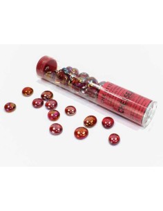 Chessex Gaming Glass Stones in Tube - Crystal Red Iridized