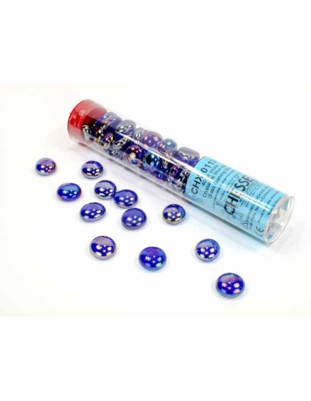 Chessex Gaming Glass Stones in Tube - Crystal Dark Blue Iridized