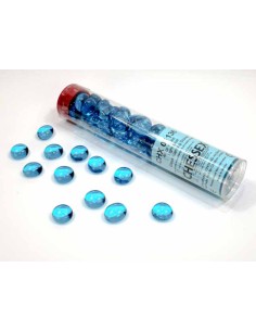 Chessex Gaming Glass Stones in Tube - Crystal Light Blue