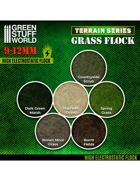 Green Stuff World - Static Grass Flock 9-12mm - BURNT FIELDS - 200 ml