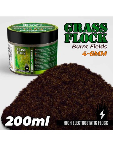 Green Stuff World - Static Grass Flock 4-6mm - BURNT FIELDS - 200 ml