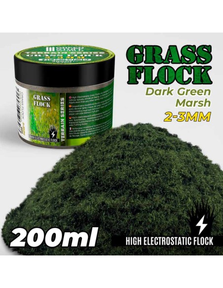 Green Stuff World - Cesped Electrostatico 2-3mm - DARK GREEN MARSH - 200ml