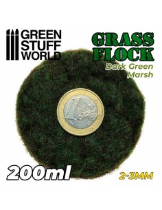 Green Stuff World - Static Grass Flock 2-3mm - DARK GREEN MARSH - 200 ml 2