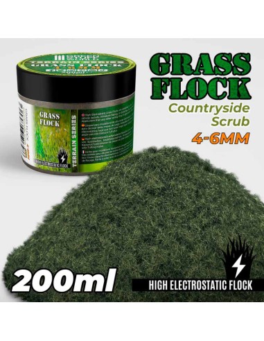 Green Stuff World - Static Grass Flock 4-6mm - COUNTRYSIDE SCRUB - 200 ml