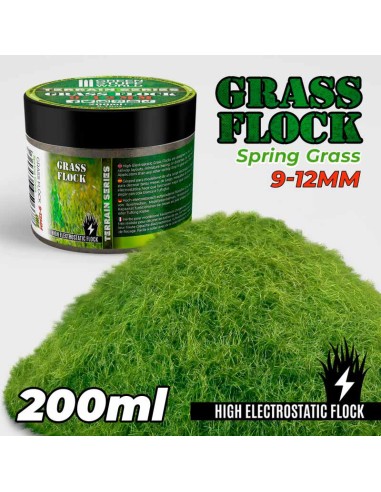Green Stuff World - Static Grass Flock 9-12mm - SPRING GRASS - 200 ml