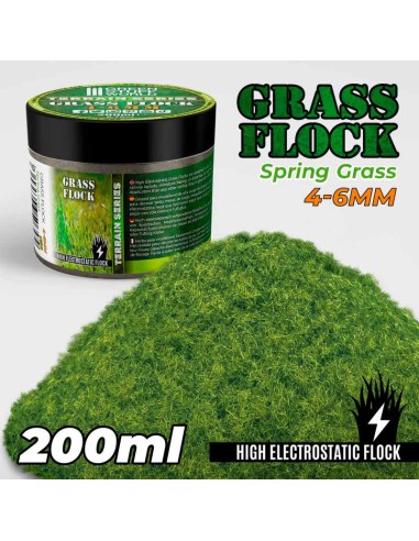 Green Stuff World - Static Grass Flock 4-6mm - SPRING GRASS - 200 ml