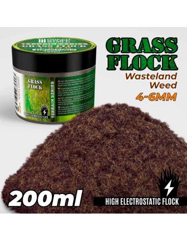 Green Stuff World - Static Grass Flock 4-6mm - WASTELAND WEED - 200 ml