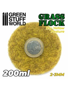 Green Stuff World - Static Grass Flock 2-3mm - DRY YELLOW PASTURE - 200 ml 2