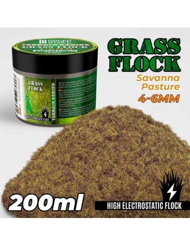 Green Stuff World - Static Grass Flock 4-6mm - SAVANNA PASTURE - 200 ml