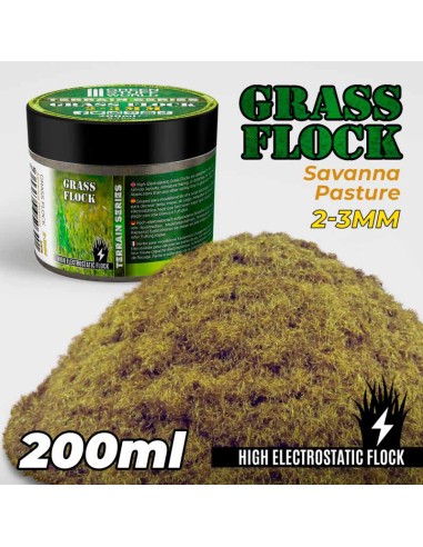 Green Stuff World - Static Grass Flock 2-3mm - SAVANNA PASTURE - 200 ml