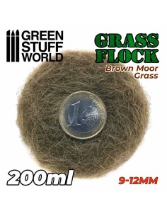 Green Stuff World - Static Grass Flock 9-12mm - BROWN MOOR GRASS - 200 ml 2