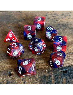 Set de dados Elder Dice - Mark of the Necronomicon Dice - Bone White on Blood and Magick Polyhedral Set 2