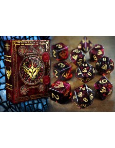 Elder Dice - Crown of the Night Mother - Mythic Glass and Wax Edition Polyhedral Set