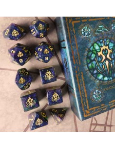 Set de dados Elder Dice - Crest of Dagon - Mythic Glass and Wax Edition Polyhedral Set 2