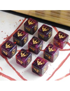 Set de dados Elder Dice - Crown of the Night Mother d6 Dice - Mythic Glass and Wax Edition d6 set