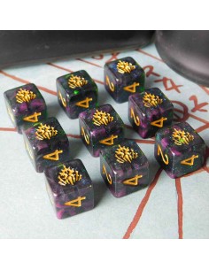 Elder Dice - Crest of Dagon d6 Dice - Mythic Glass and Wax Edition d6 set