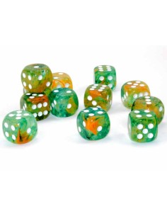 Chessex 16mm d6 Dice Blocks (12 Dados) - Nebula Spring/white Luminary 2