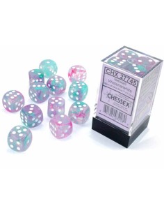 Chessex 16mm d6 Dice Blocks (12 Dados) - Nebula Wisteria/white Luminary