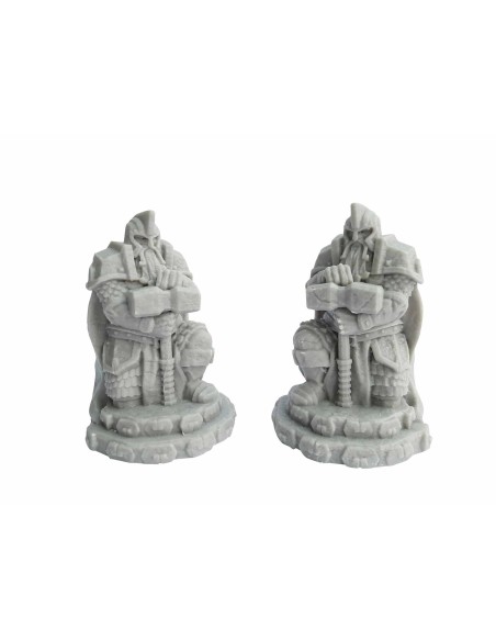 Ziterdes - Dwarf statues with hammer kneeling