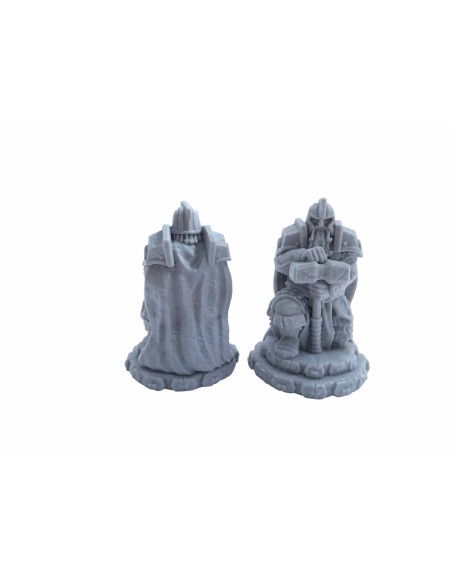 Ziterdes - Dwarf statues with hammer kneeling