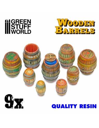 Green Stuff World - Set de Barriles de madera en Resina